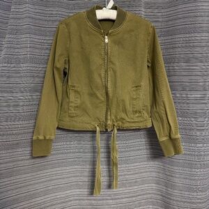 J Crew Army Green Cotton Bomber Size Medium